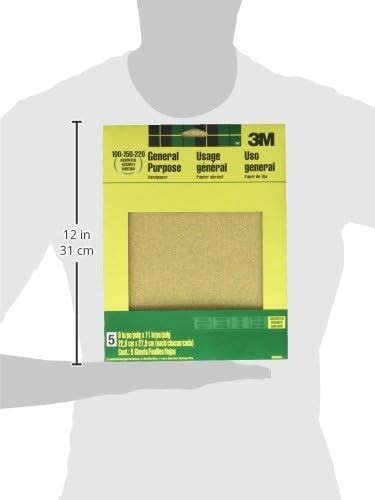 3M Aluminum Oxide Sandpaper, 5 Sheets, Assorted 2-Pack (10 Sheets),