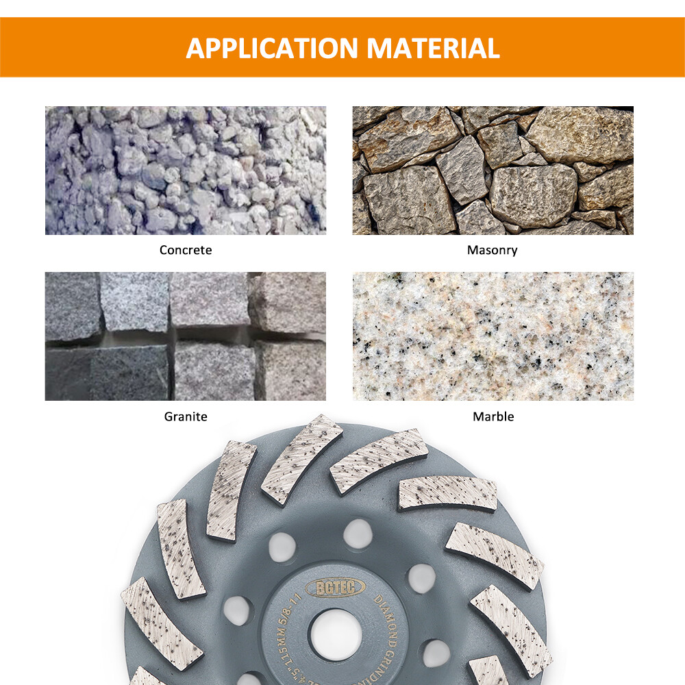 Diamond Turbo Grinding Wheel Sand Disc 4-7 in 5/8-11 Polidhing Concrete Marble