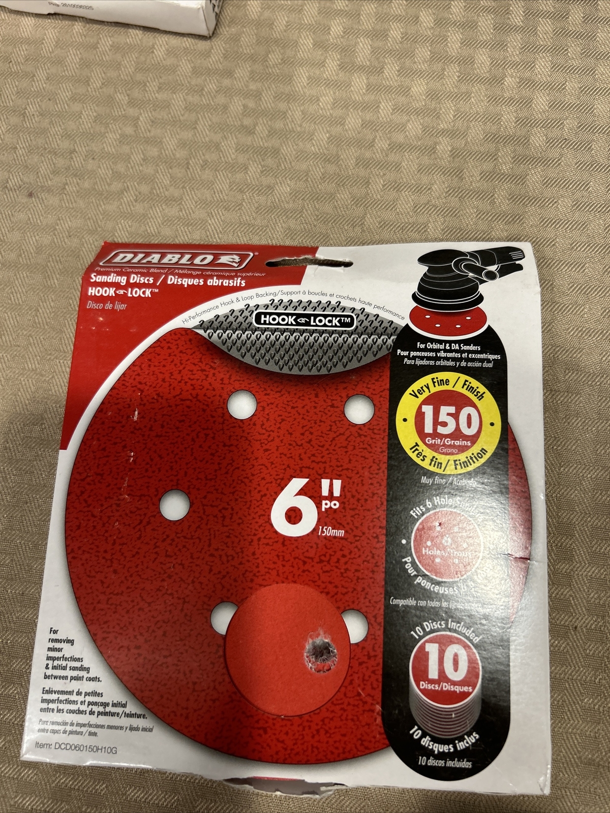 Diablo Premium Ceramic Blend 6″ Sanding Discs 150 Grit – 10 PACK
