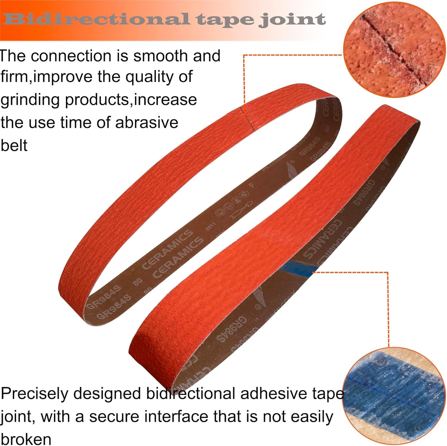 6 Pack 2 x 72 Inch Metal Grinding Ceramic Sanding Belts Kit -1 Pcs Each of…