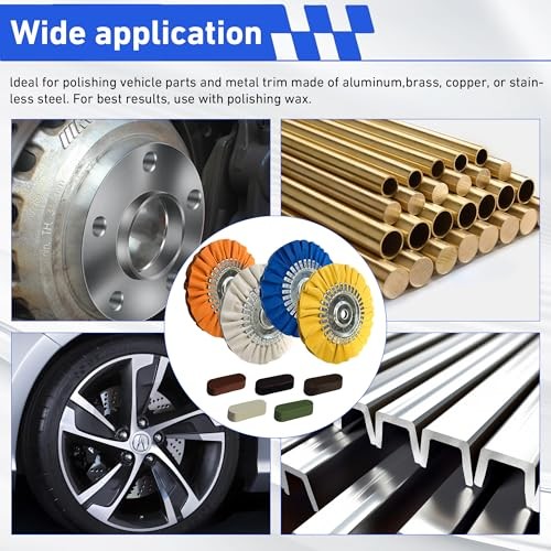 8″ Airway Buffing Wheel Kit – 9Pcs Aluminum Metal Polishing Set with 5/8″