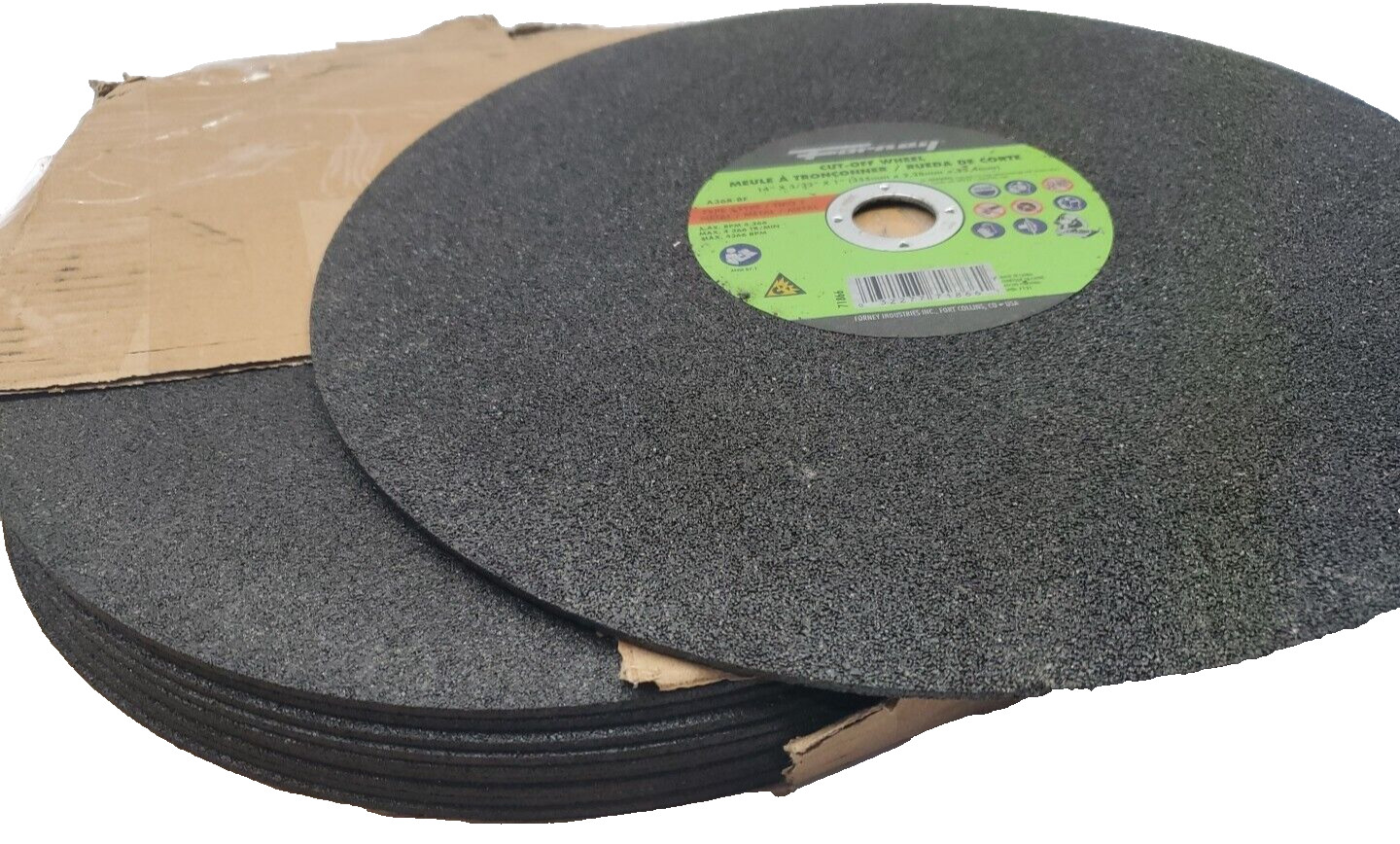 case of 10, Forney Cut-Off Wheel, 36 Grit Medium, 14″ x 3/32″ x 1″, 71866