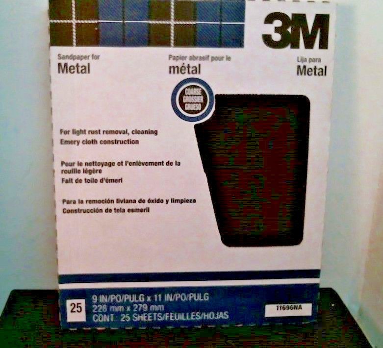 3M 11696NA Sandpaper For Metal 25 pk FREE SHIPPING