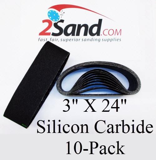 2SAND 3×24 Silicon Carbide Sanding Belts 12 Pack Choose Grit