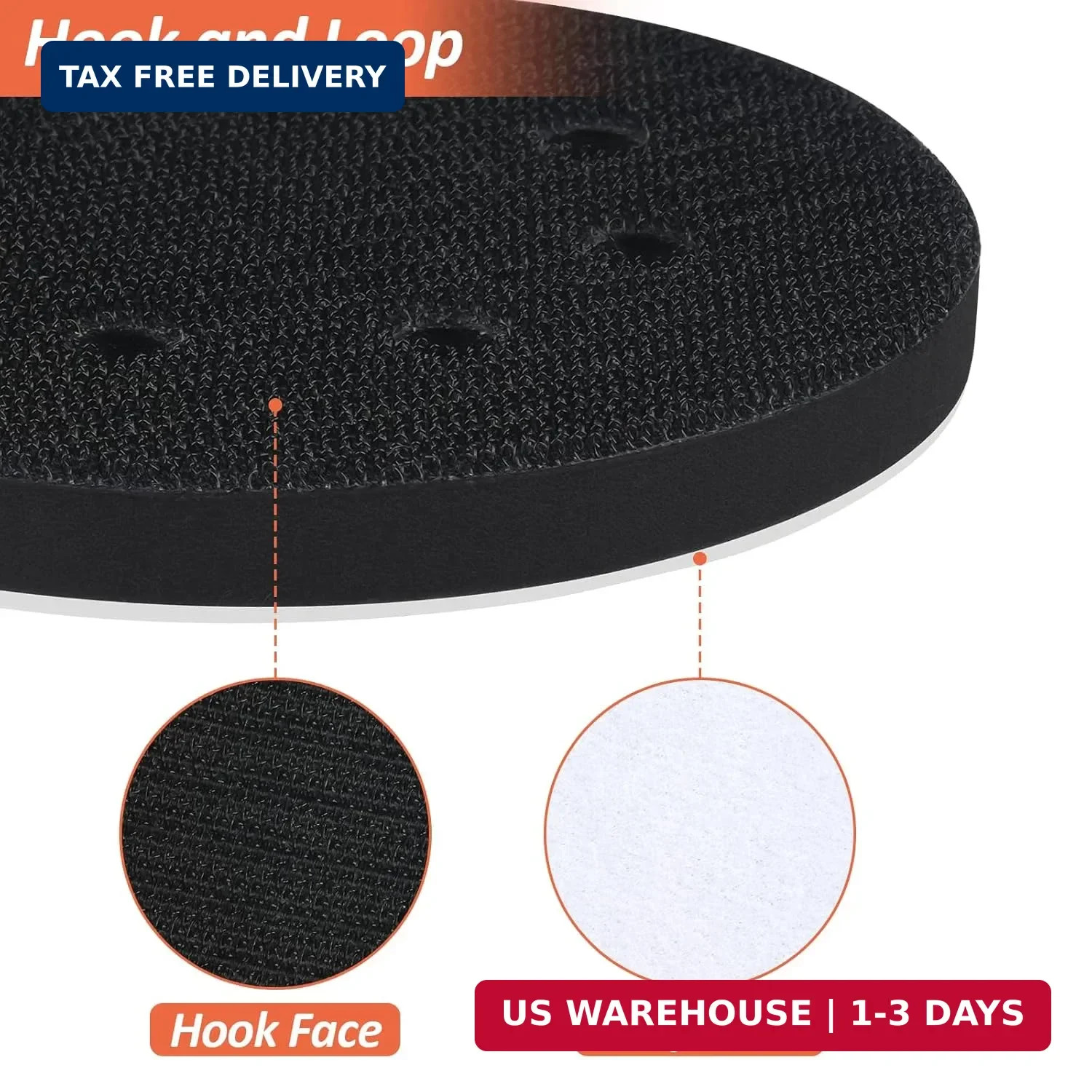 4 Pack 5 Inch 8 Holes Foam Sanding Pads for Orbital Sander | Hook & Loop, Soft D