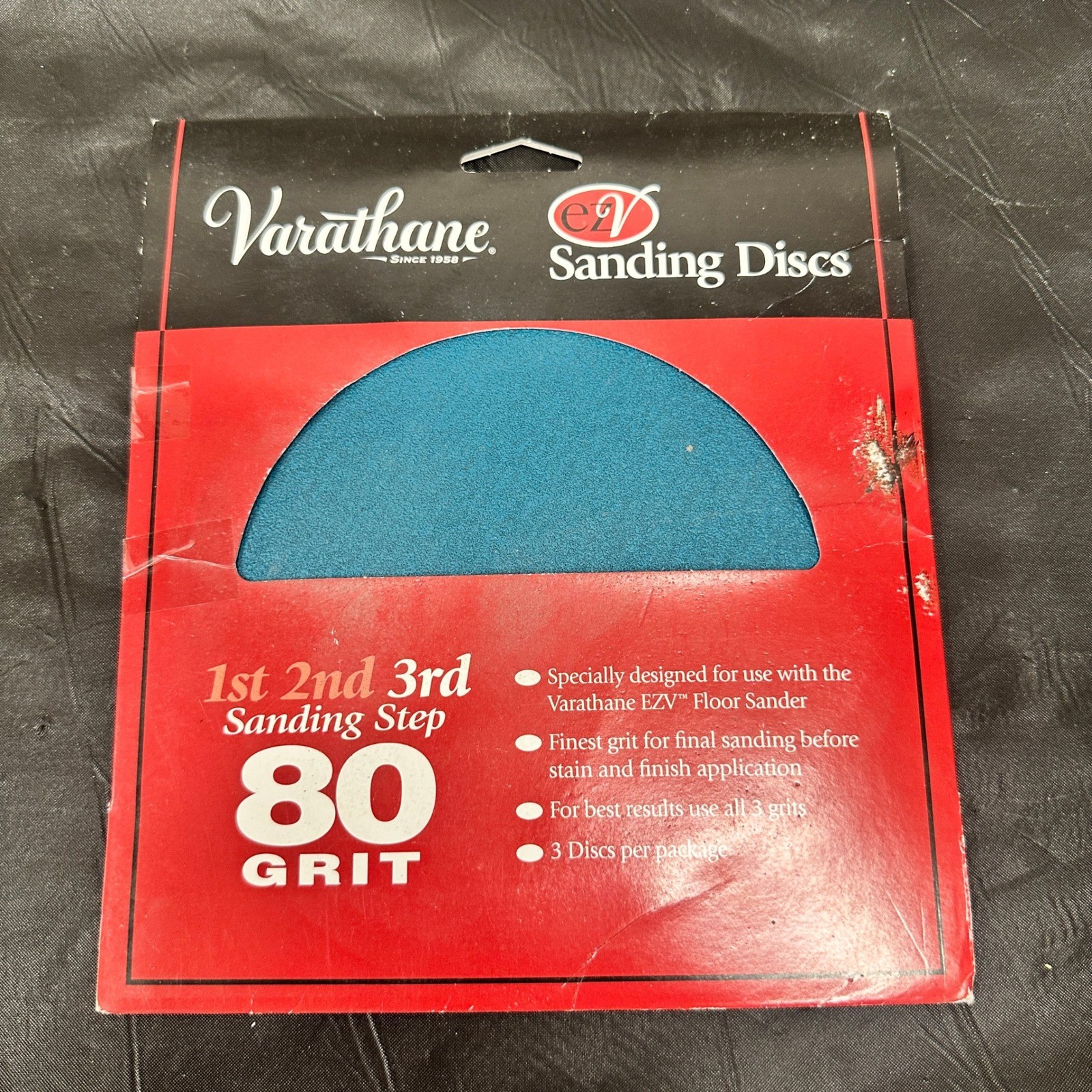 Pack of 3 Varathane Rust-Oleum 203938 80 Grit Sand Discs for EZV Floor Finish