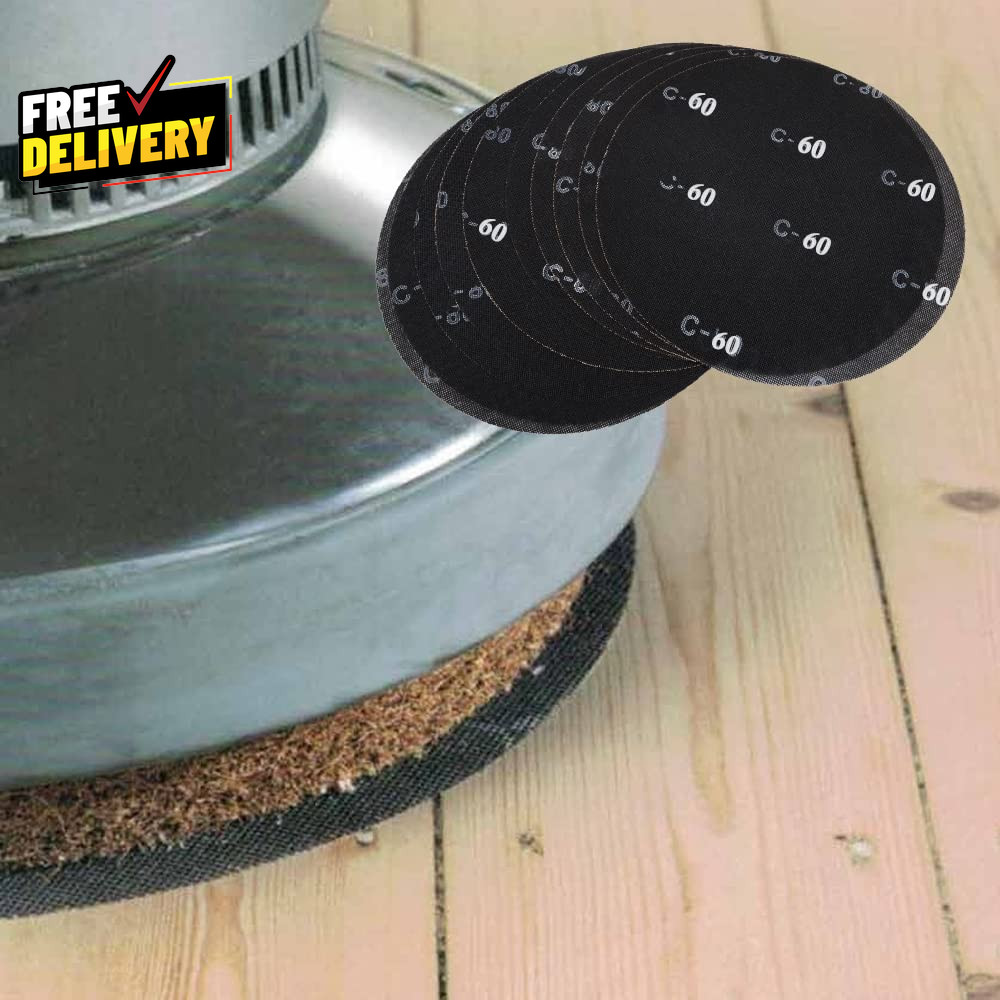 17 Inch Sanding Screen Discs 10 Pc 60 Grit Black Silicon Carbide Floor Sander