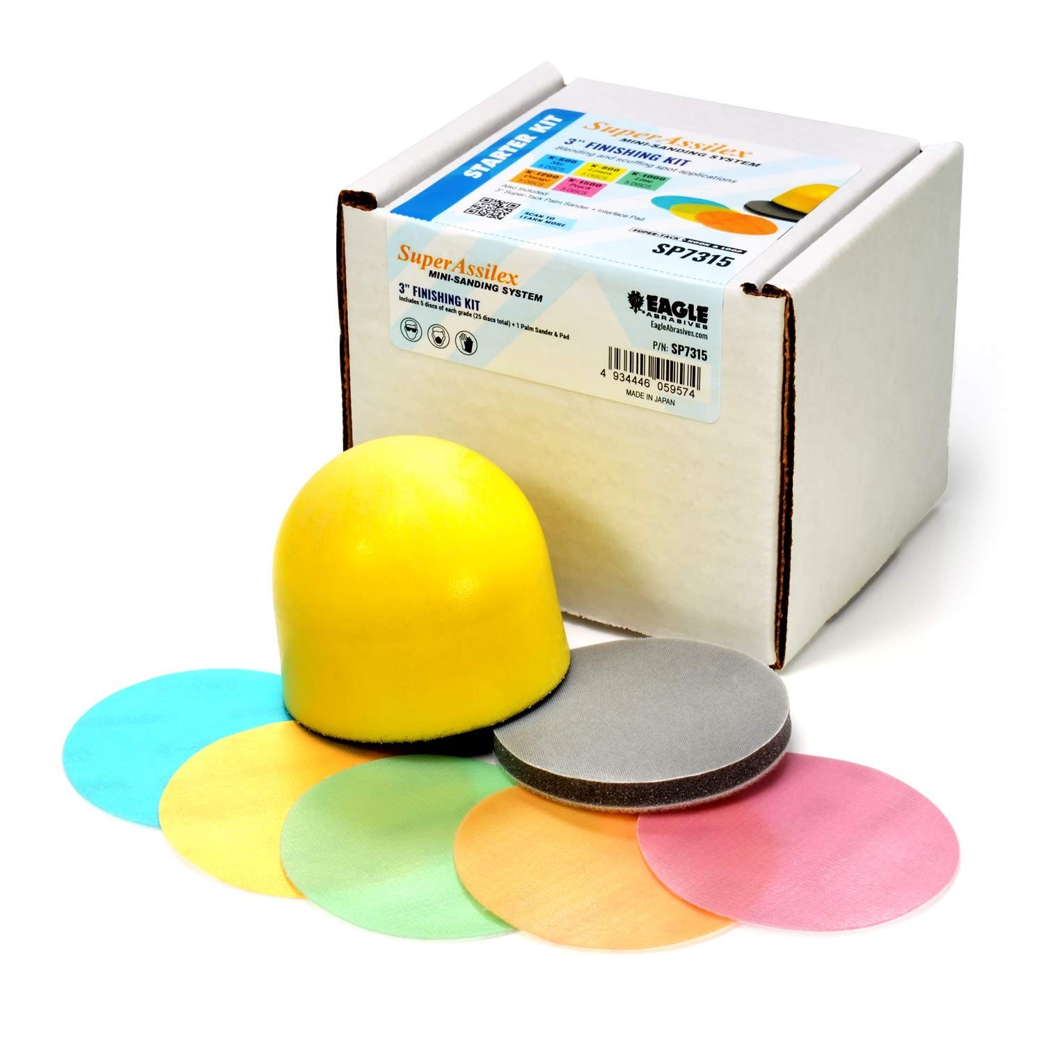 Super Assilex 3 inch Sanding Disc Starter Kit, SP7315, K600 – K1500, 25 Discs…