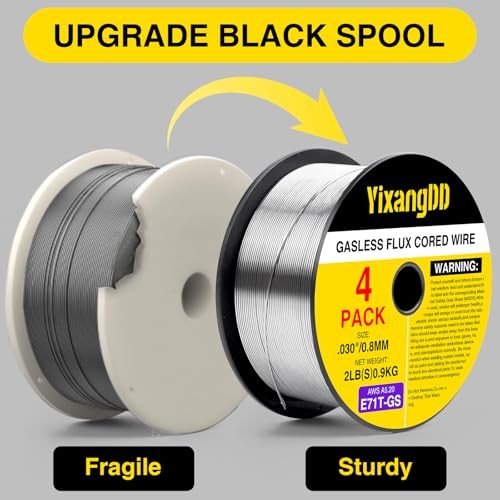 4 Pack 030 Flux Core Welding Wire, E71T-GS Gasless Mild Carbon 0.030″ 4pack 2lb