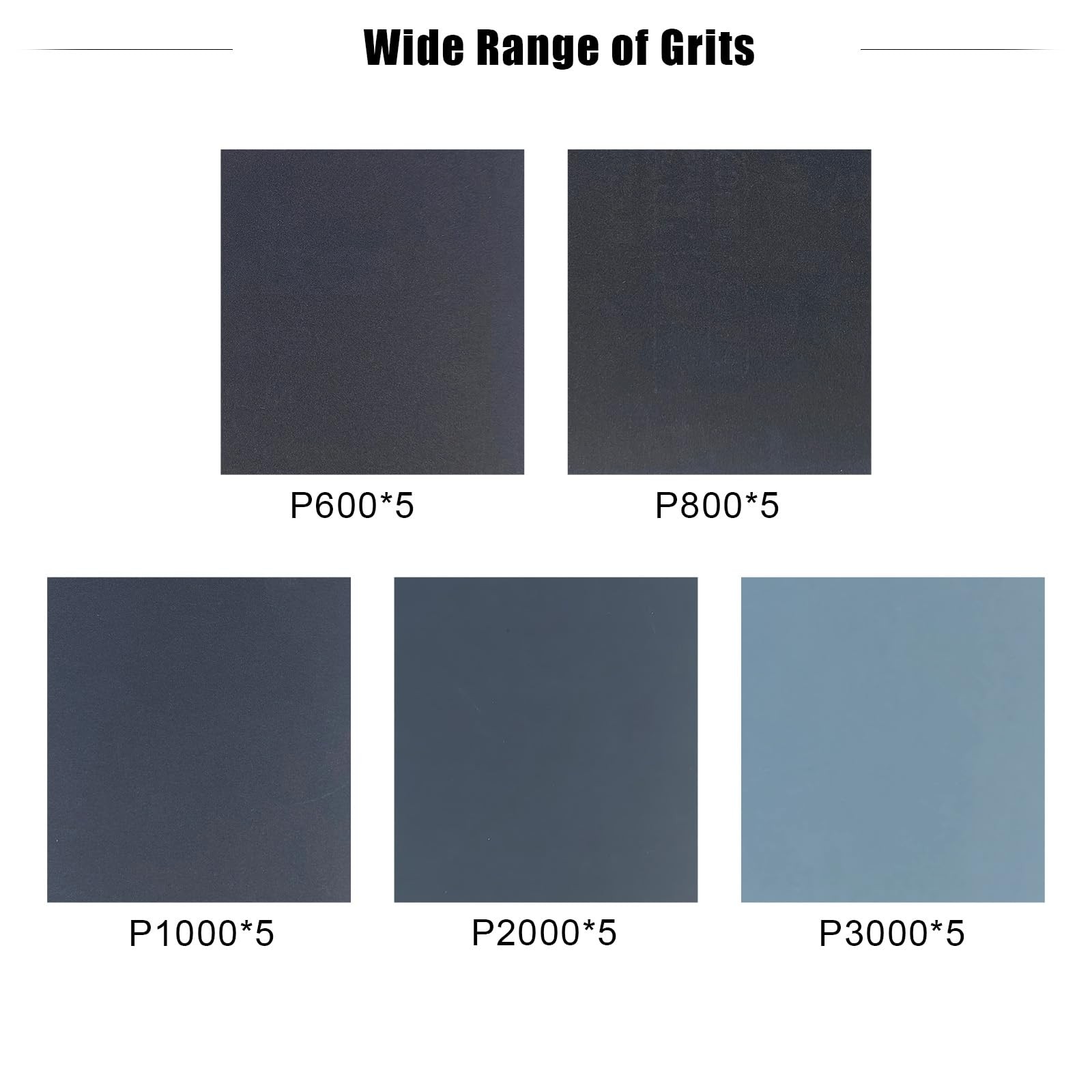 Premium Sandpaper Assortment 9″ x 11″ – 25 Pcs (with 5 of Each 600, 800, 1000…