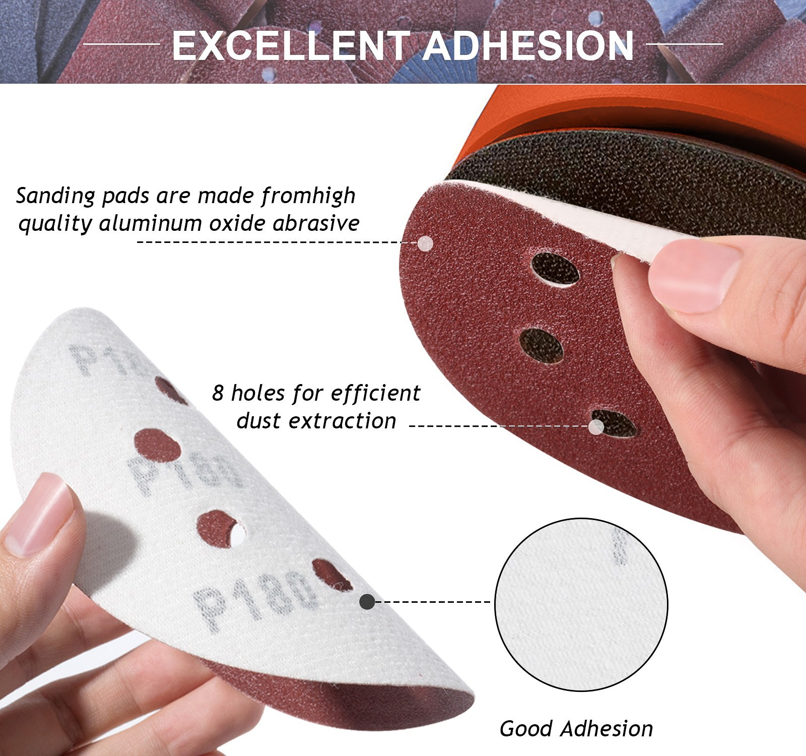 225mm 9″ Sanding Discs 40 – 600 Grit Orbital Sander 8 Hole Pads Premium quality