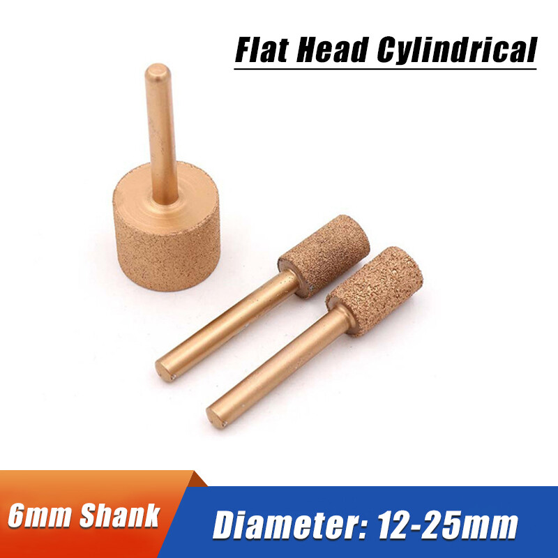 Brazed Diamond Grinding Head Flat Head Cylindrical Fine / Coarse Sand Polishing