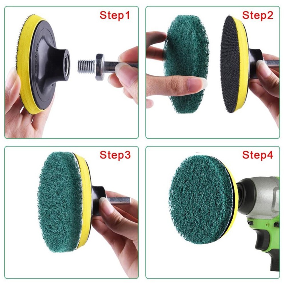 Nylon Industrial Scouring Pad Cleaning Cloth Scrub Polishing Pad 4Inch 5Pieces