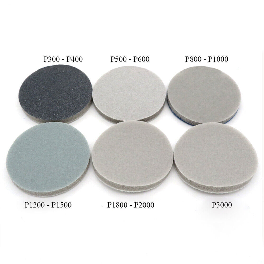 2” 50mm Hook and Loop Foam Sanding Disc Wet or Dry Sand Paper Pad 300-3000 Grit