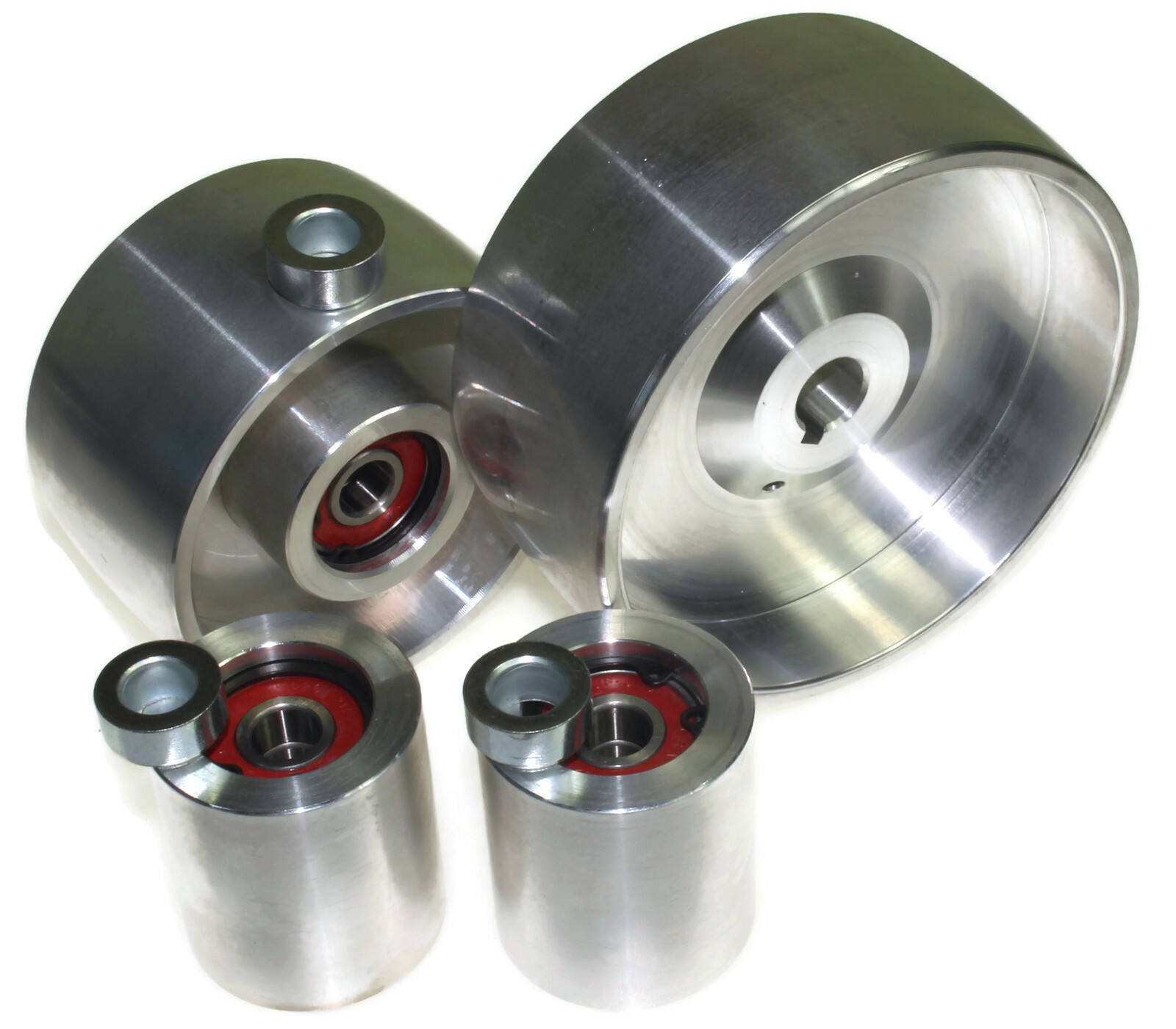 Belt Grinder wheel set knife grinder 5″ Drive-5/8″ shaft, 4″ tracking, 2″ Idler