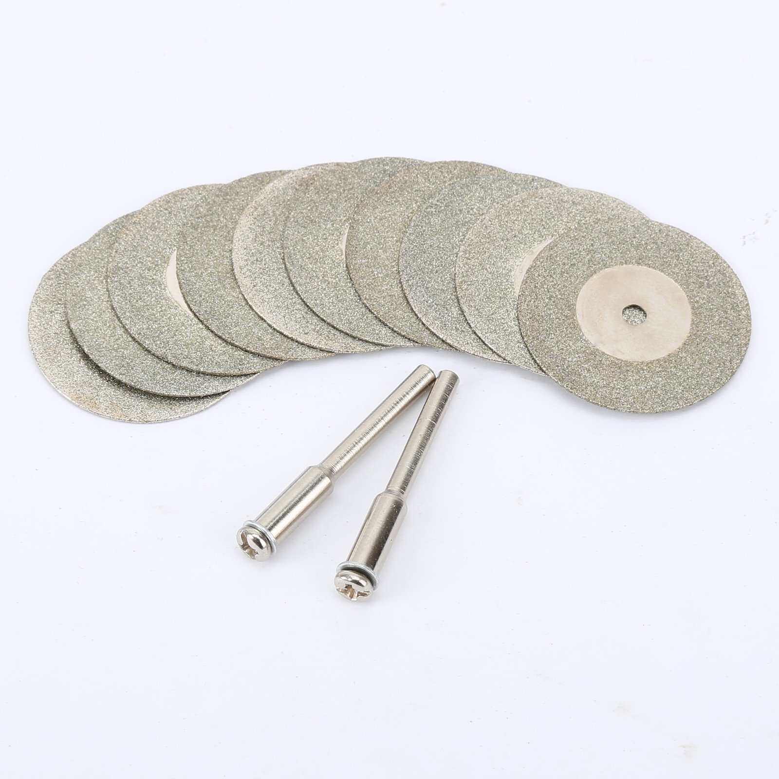 10PCS 30mm Diamond Cutting Discs Wheel + 2PCS Arbor F Grinder Power Rotary Tool