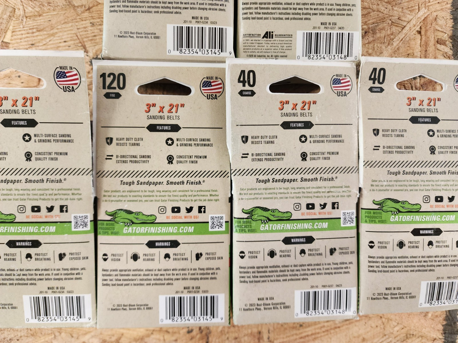 12pcs GATOR 3 x 21 Sanding Belts For Belt Sanders 6ea. 40 & 120 Grit