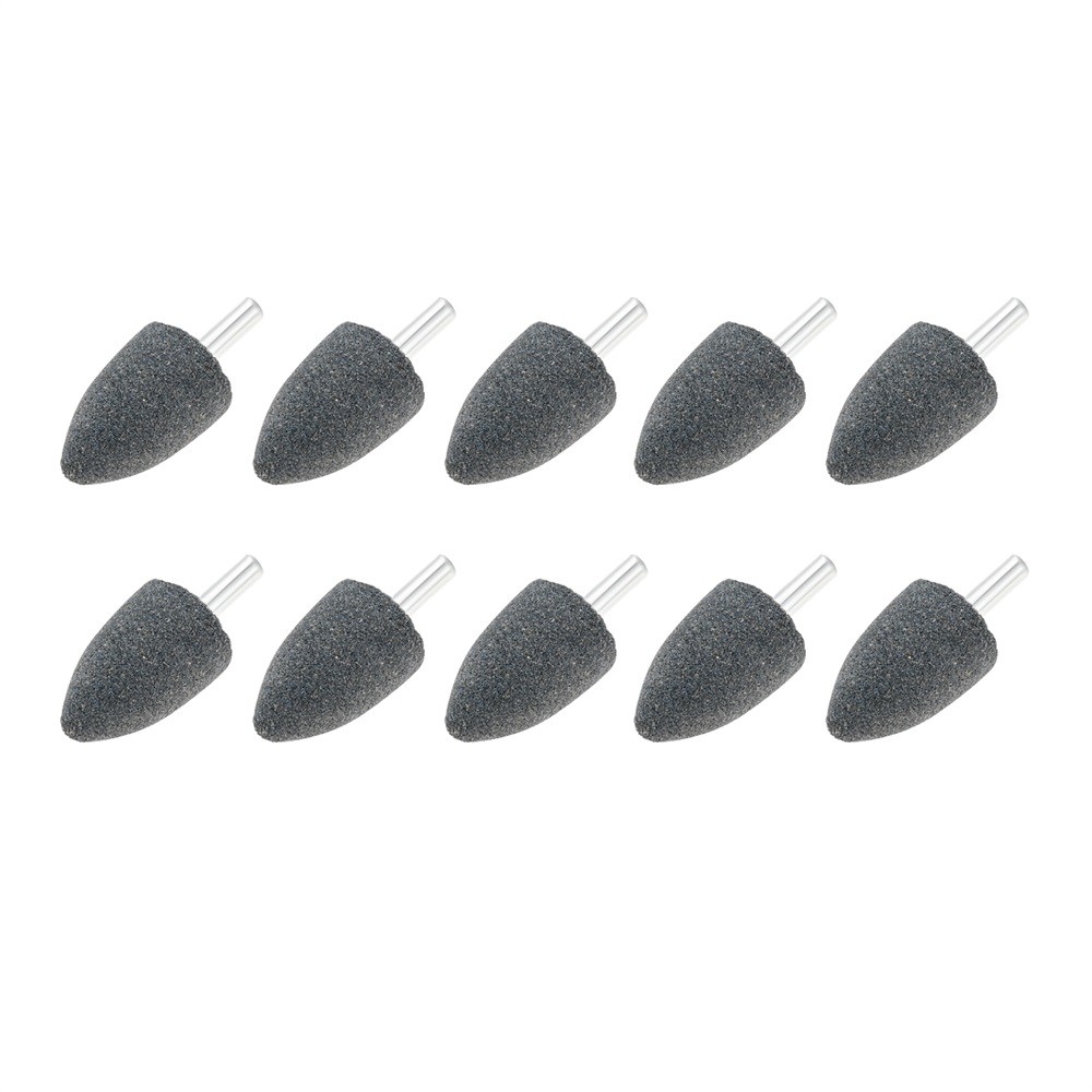 10x 25mm Head 1/4″ Shank Aluminum Oxide Cone Shape Grinding Stones Rotary Drill