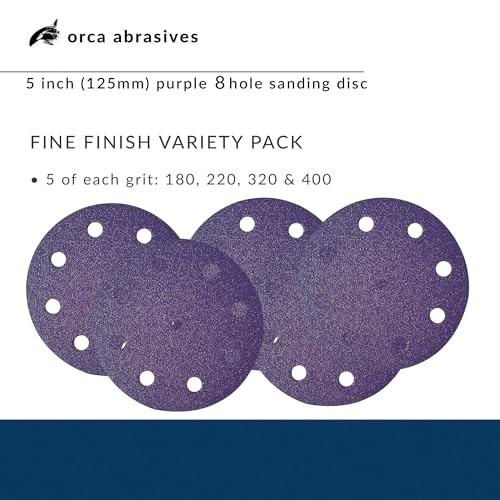 Ultra Durable Ceramic Sanding Discs, 5 inches 8-Holes, Heavy-Duty Hook & 25 40