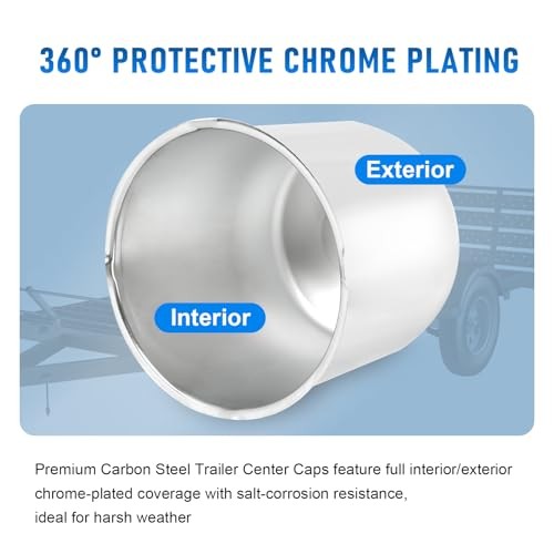 4PCS 4.88inch Trailer Wheel Center Caps Fit 4.88″ Center Hole, 4.8″ Height