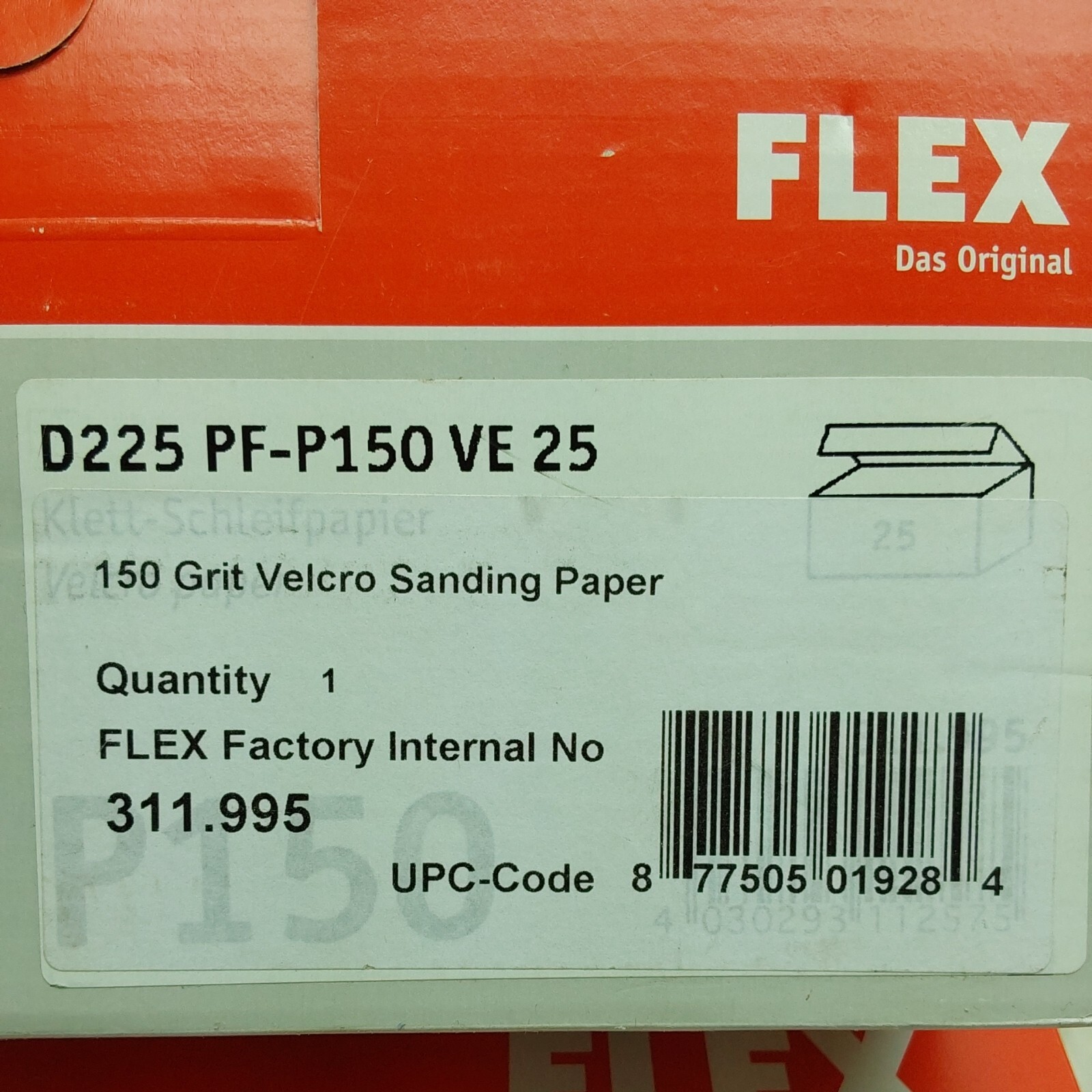25 Pack FLEX HooknLoop Perforated Sanding Paper 150 Grit 9″ 225MM Diameter