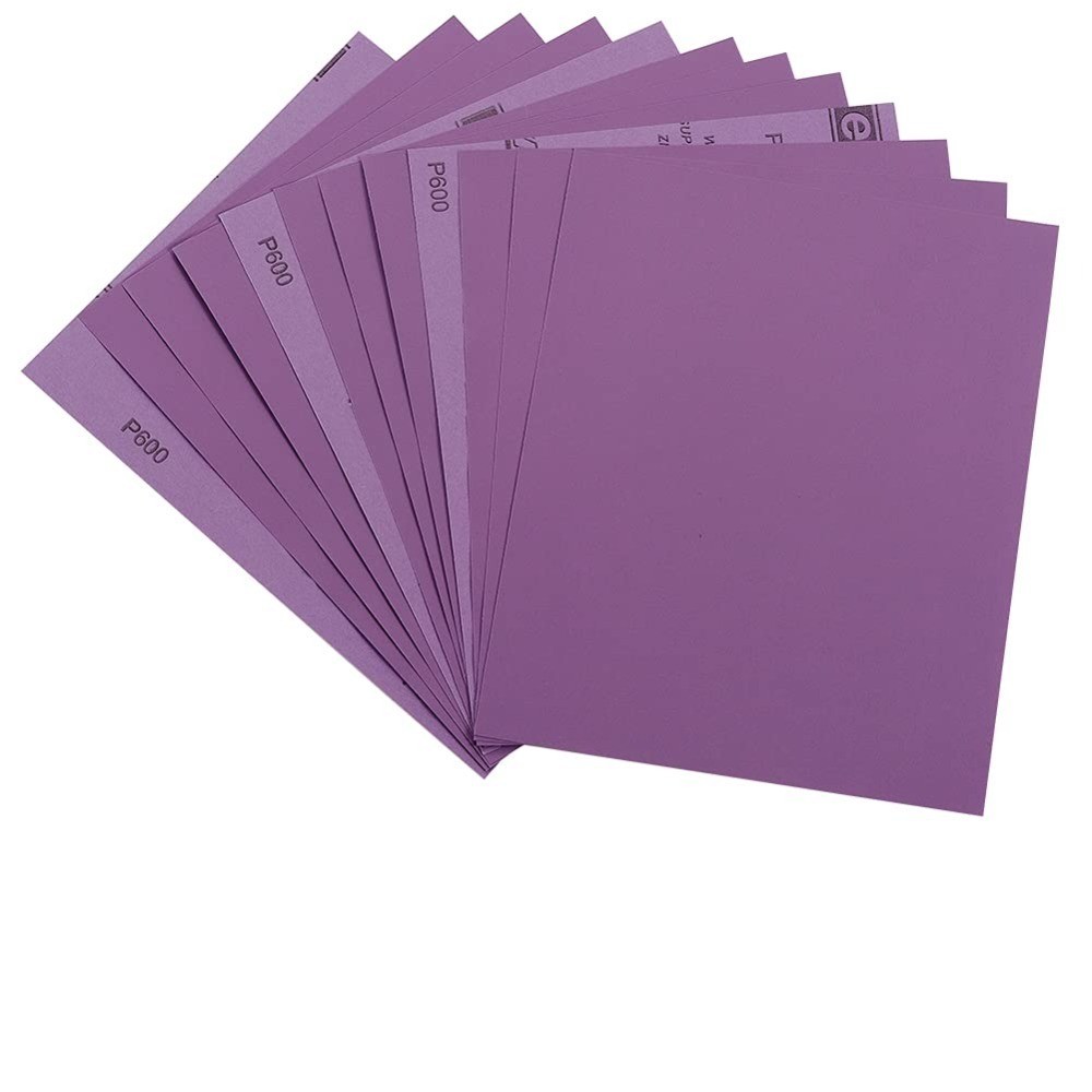 Wet Dry Sandpaper Sheets 600 Grit 9×11 Inch Aluminum Oxide Wood Metal Automotive