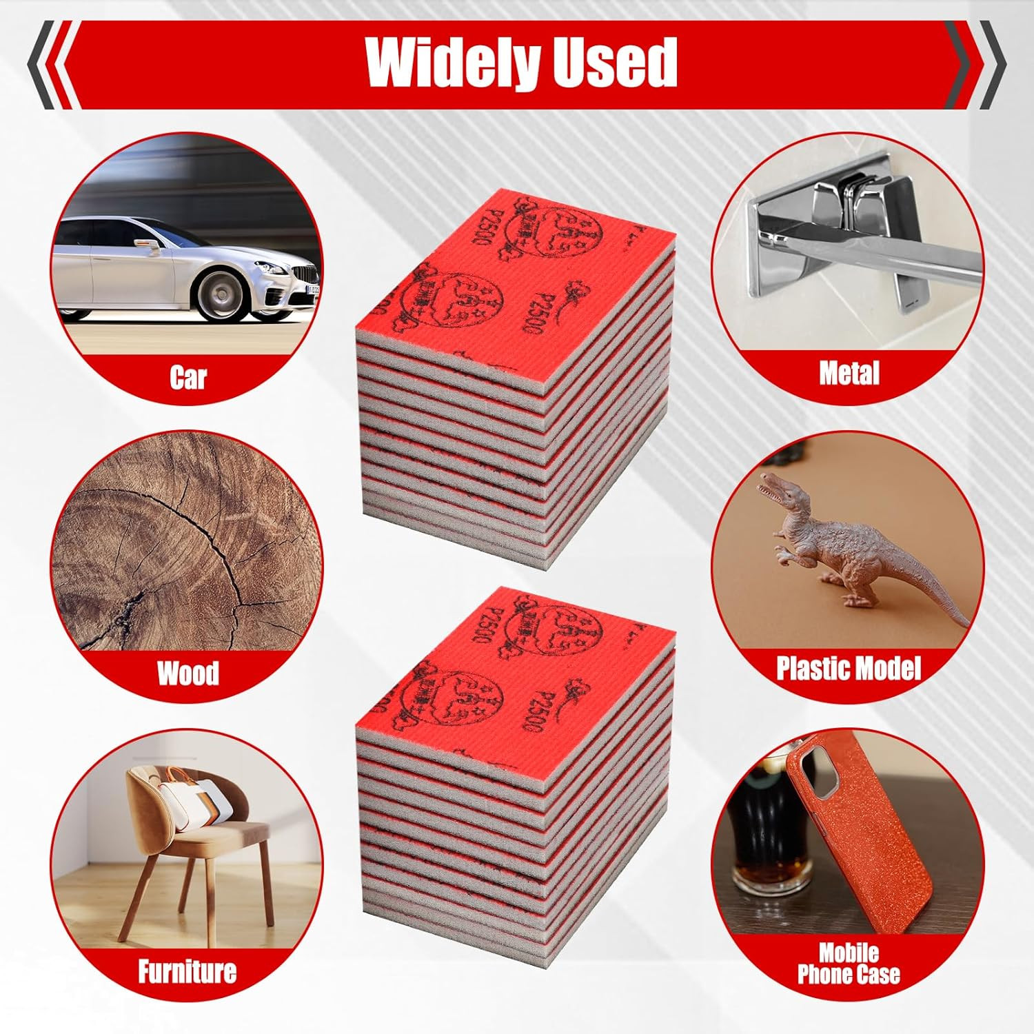 24 Pcs 3 x 4 Inch 180-3000 Grit Sanding Sponge Set, Ultra Fine Sanding Sandpape