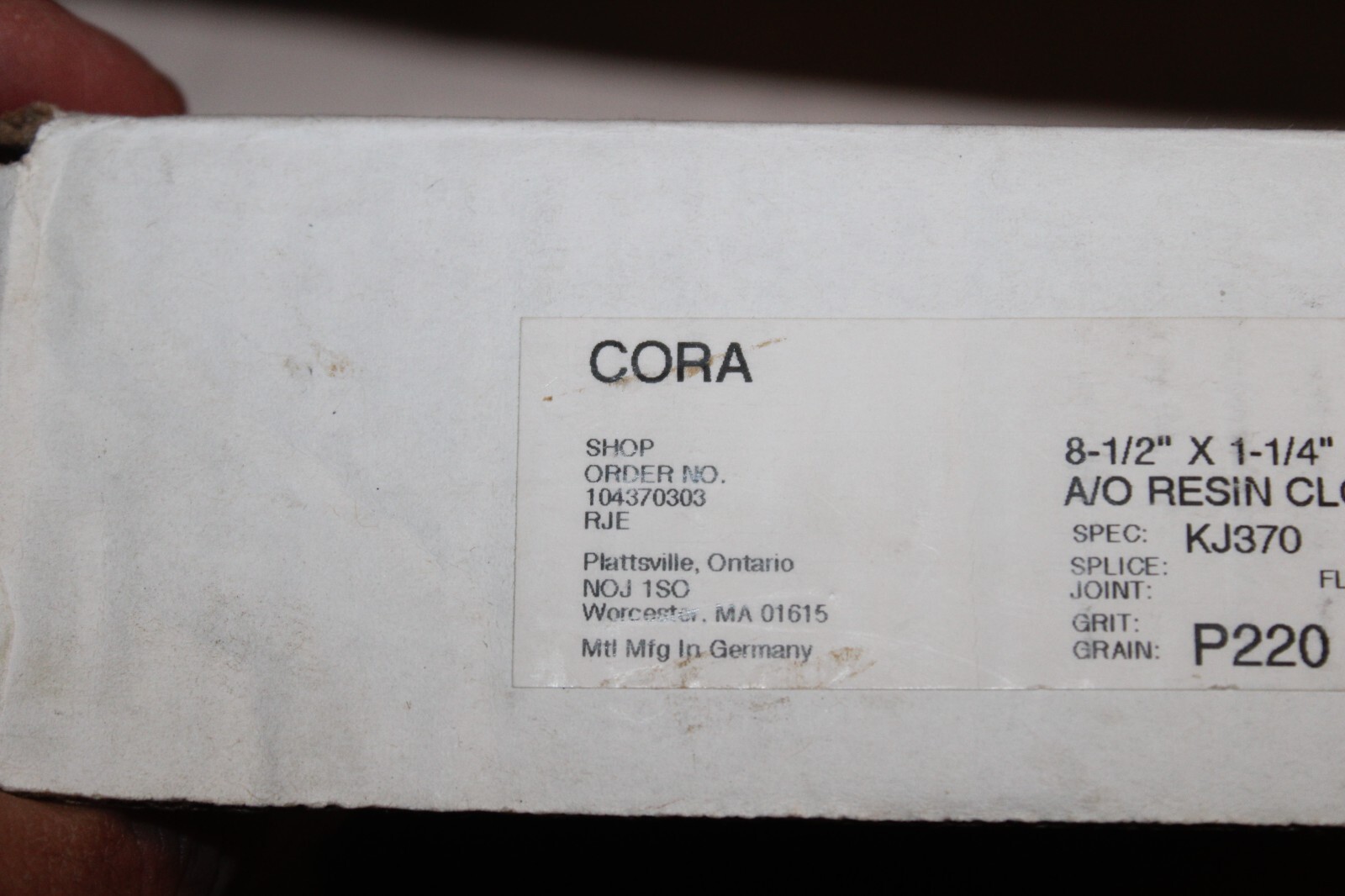 50 pcs NORTON Cora 8-1/2″ x1-1/4″ A/O Resin Cloth Abrasive Sanding Disc Grit 220