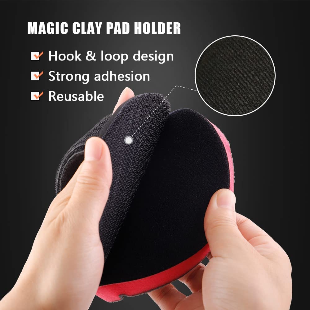 CHMLP6MA 6 Inch Mid Grade Synthetic Clay Bar Pad – 1Pc Handle 6inch (150mm)