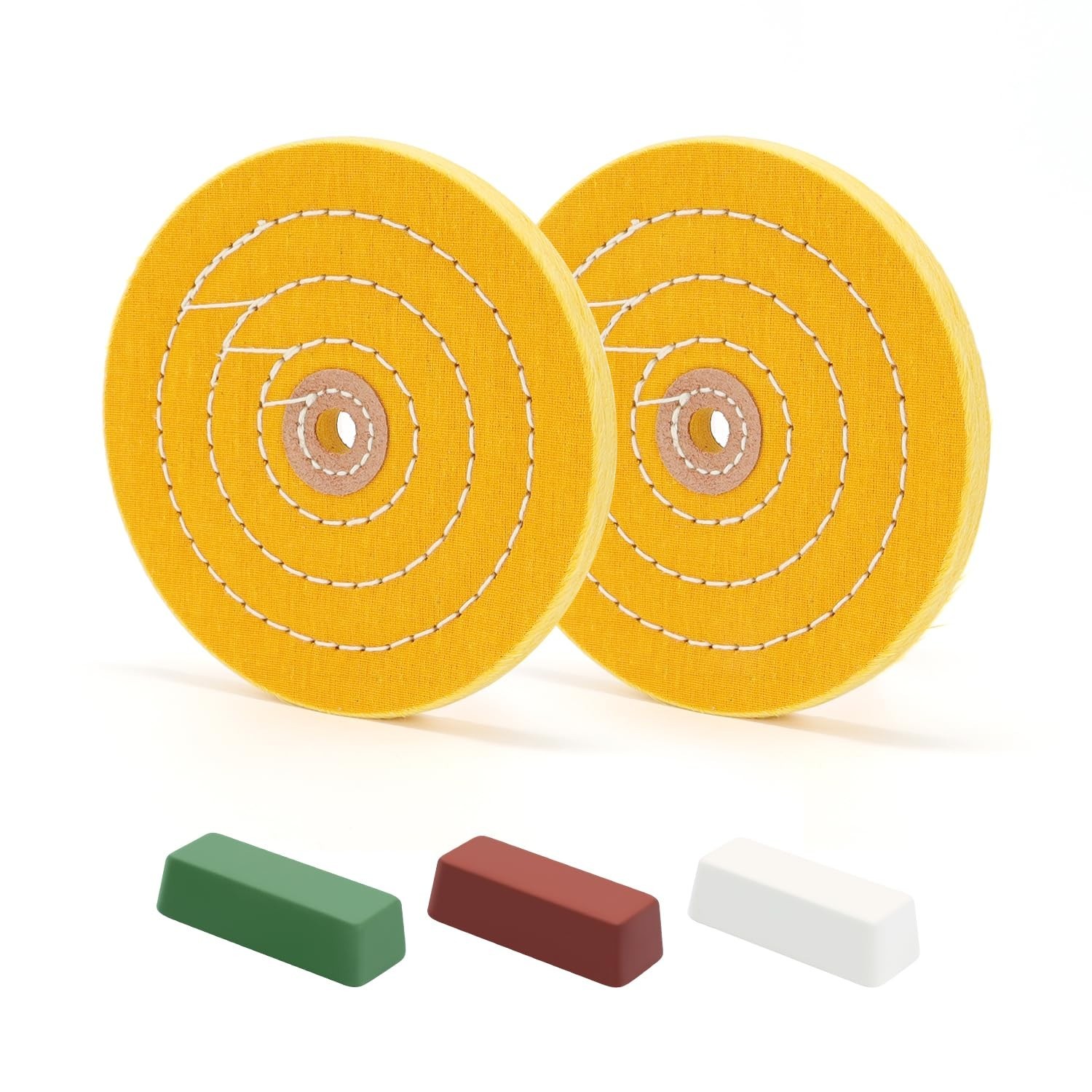 6 Inch Buffing Polishing Wheels Kit with Compounds for Metal Wood Grinding