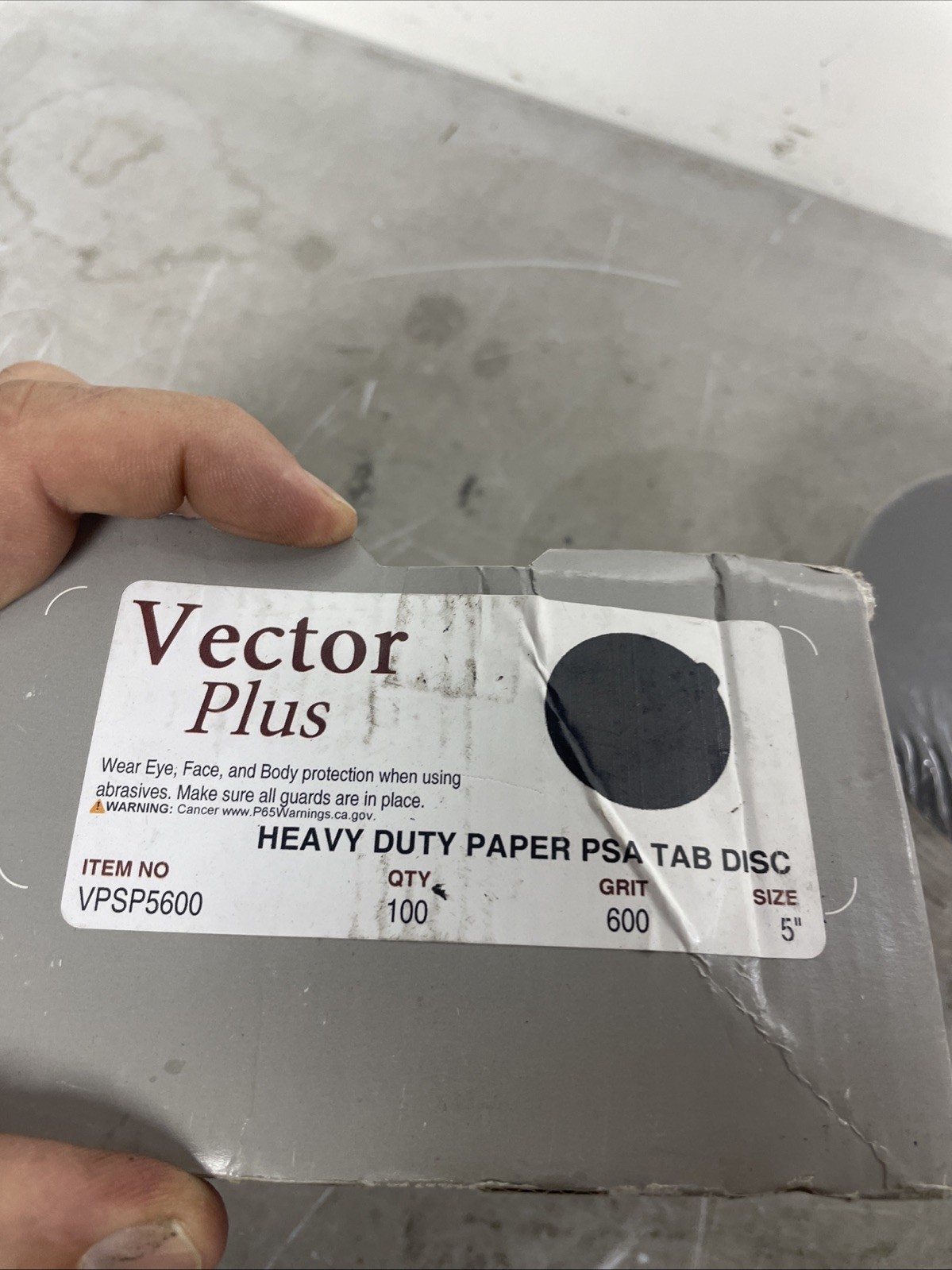 vpsp5600 heavy duty paper psa tab disc 5” 600 Grit 100 Count