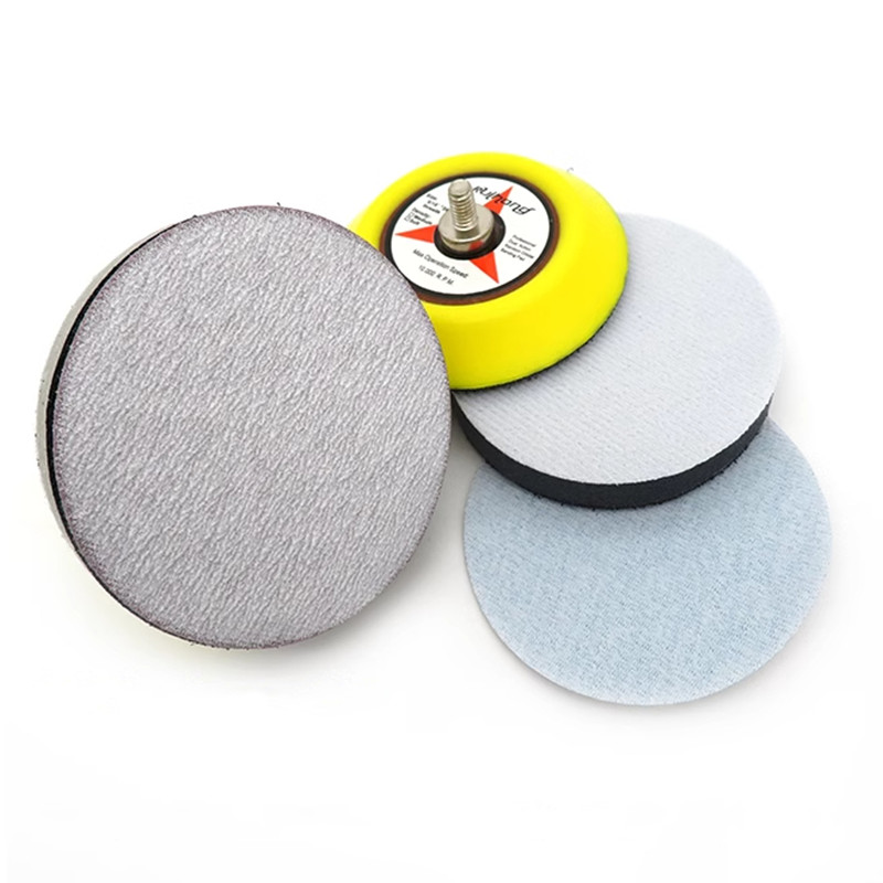75mm-3″Inch Flocking Dry Sanding Discs Hook and Loop Sandpaper Pads White Sand