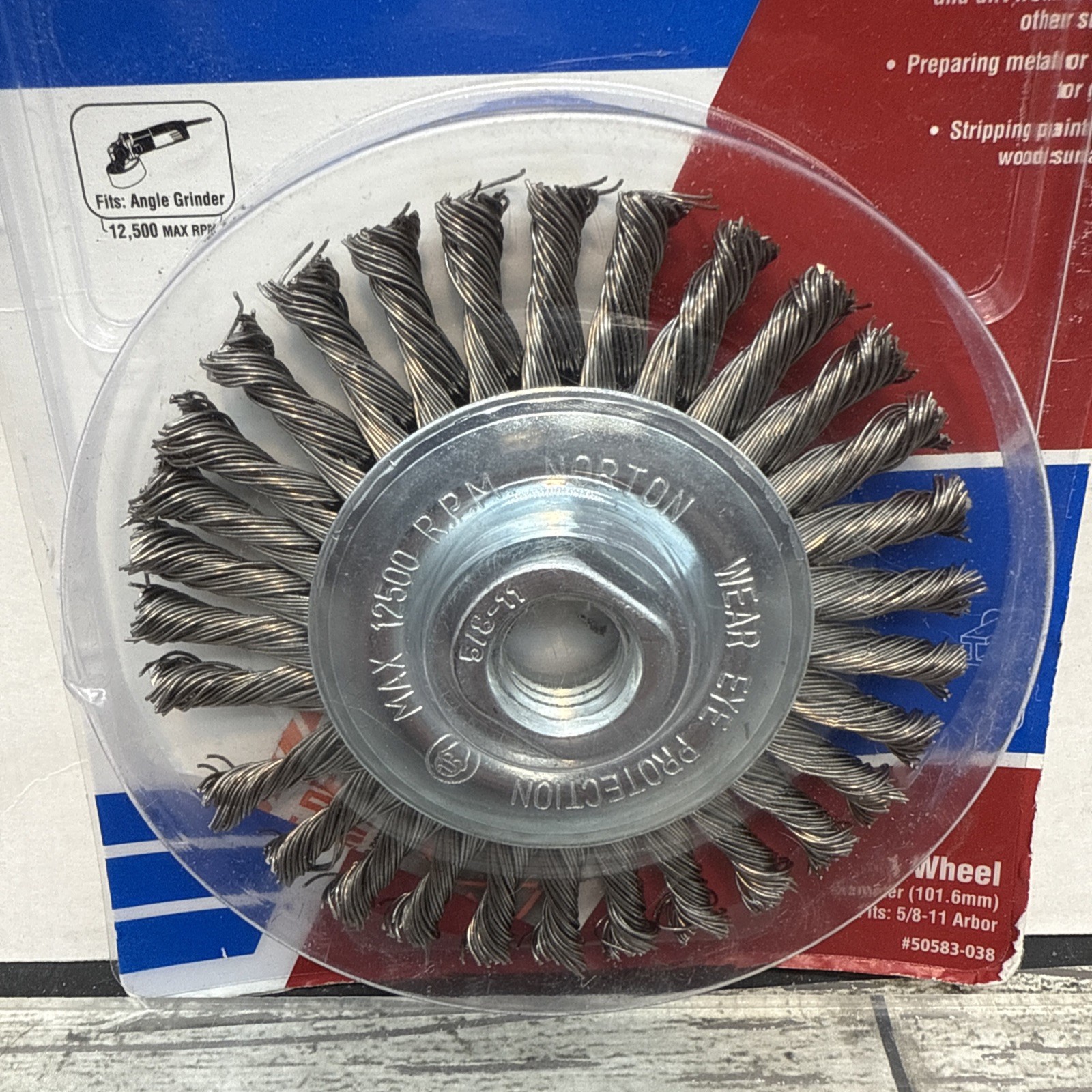 NORTON 4 ” WIRE WHEEL BRUSH #39019 {49}