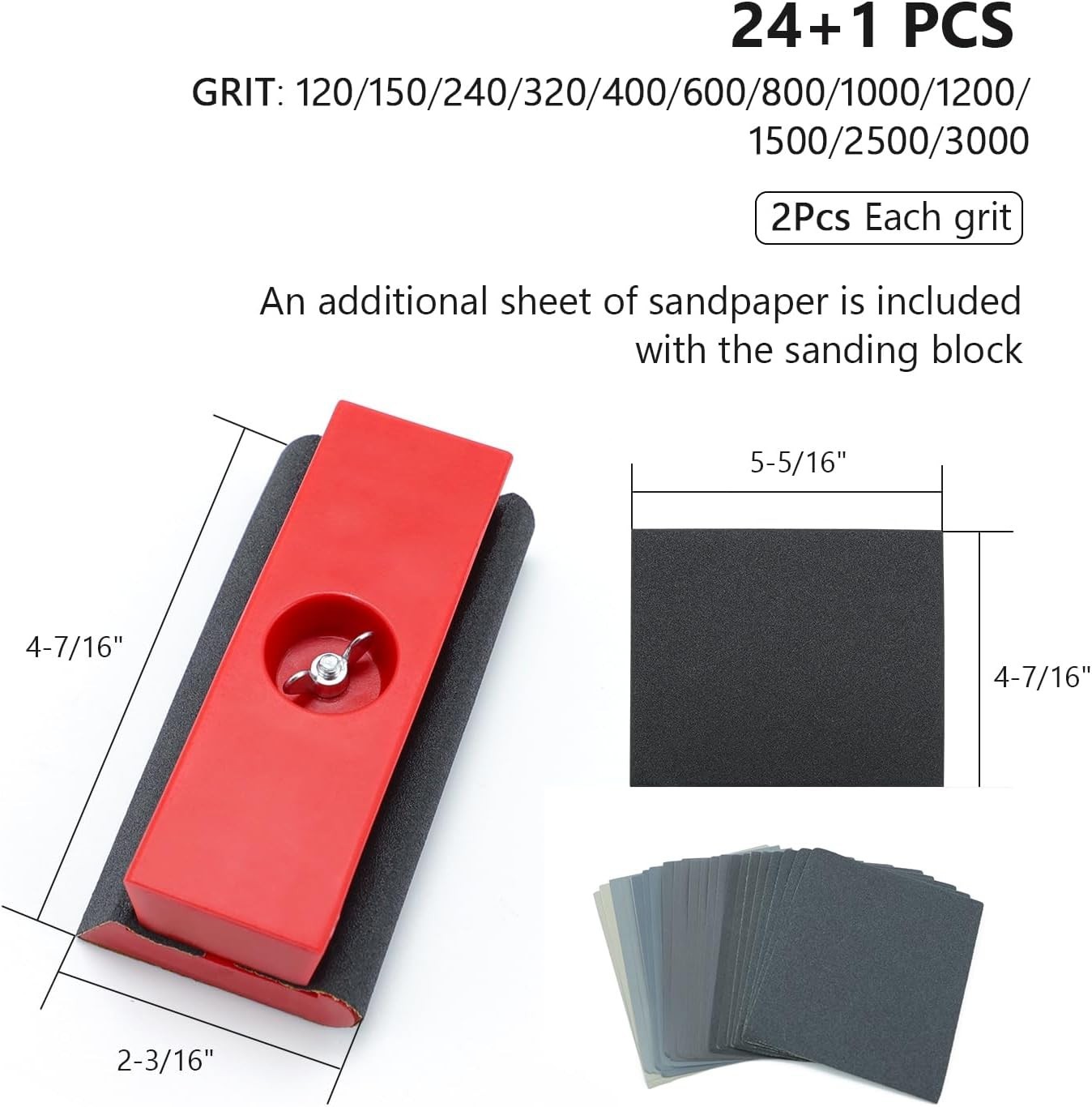 Hand Sanding Blocks Auto Body, 25pcs Sandpaper Woodworking Furniture Sander Hand