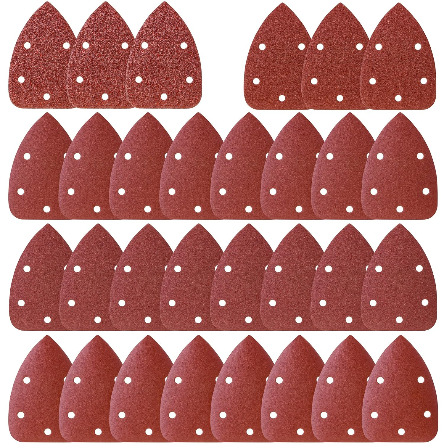 Bates- Mouse Detail Sander Sanding Pads, 30 Pcs, 40/80/120/180/240 Grits, Palm
