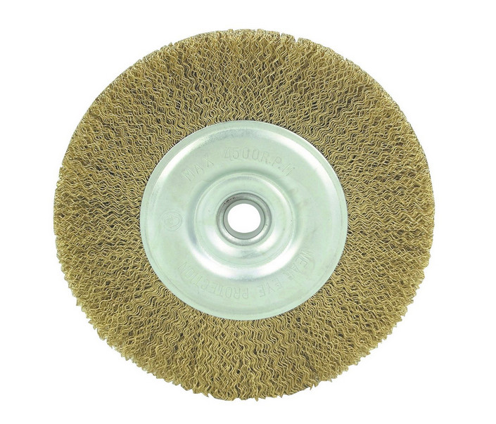 6″ ROUND BRASS COATED WIRE BRUSH WHEEL FOR BENCH GRINDER 6 INCH X 1/2 INCH
