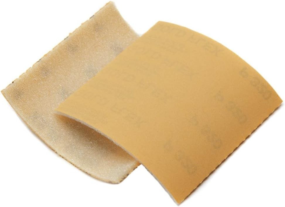 Mirka Goldflex Soft Hand Sanding Sheets 4.5 inch x 5 inch/Grit Grit 180, Gold