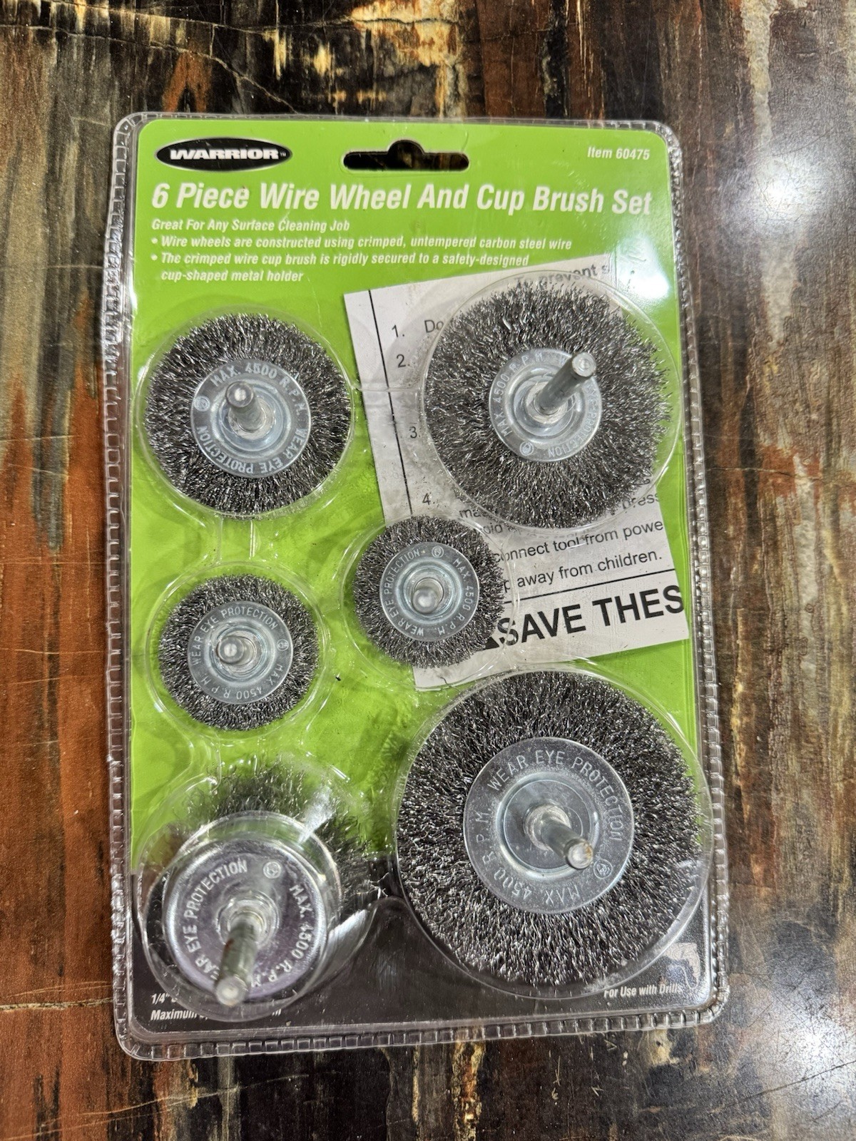 New Warrior 6 Piece Wire Wheel And Cup Brush Set 60475