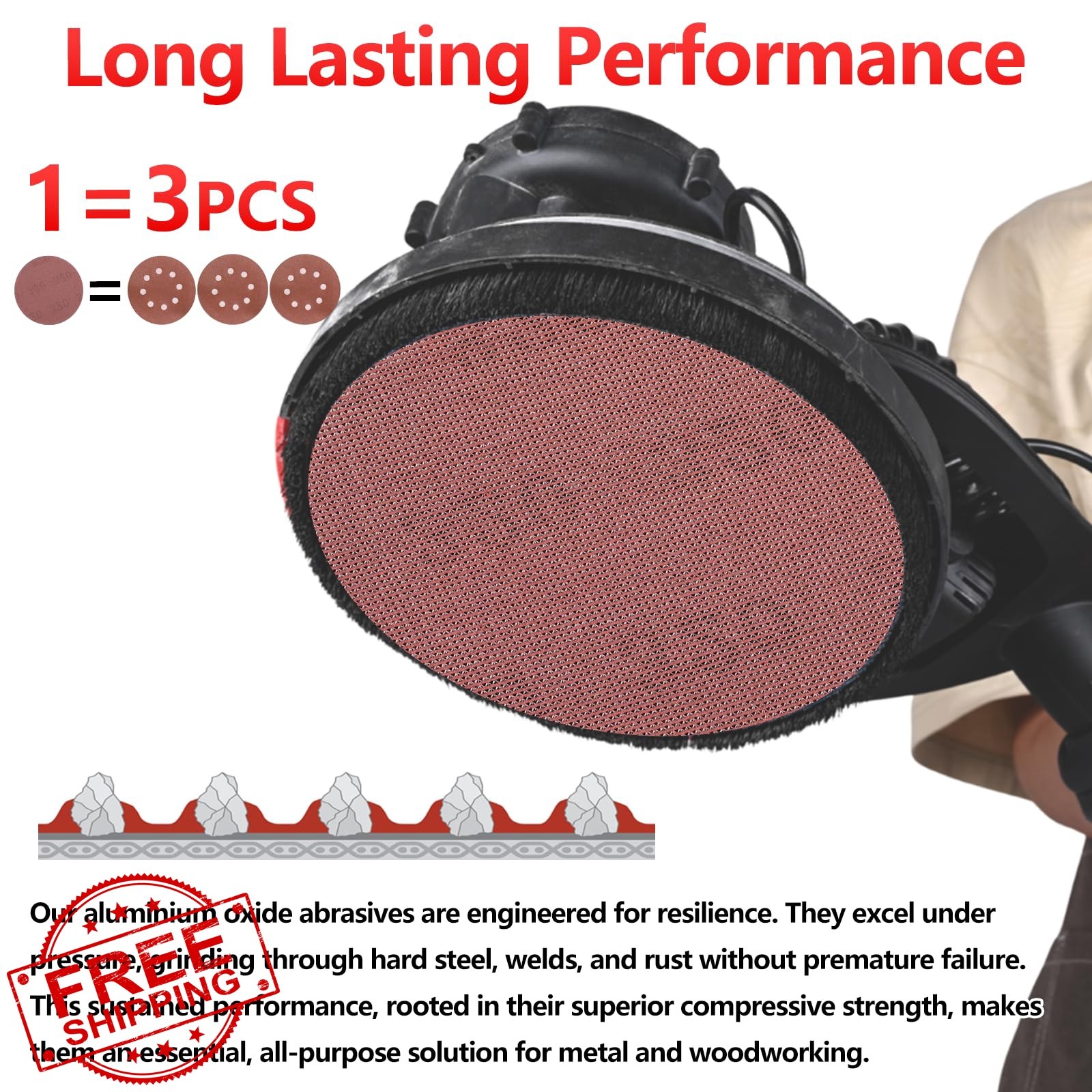 KQCXIK 9 Inch Sanding Discs 240 Grit 25pc