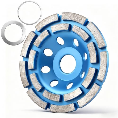 4-1/2 Inch Diamond Concrete Grinding Wheel, Double Row Heavy Duty Cup Disc