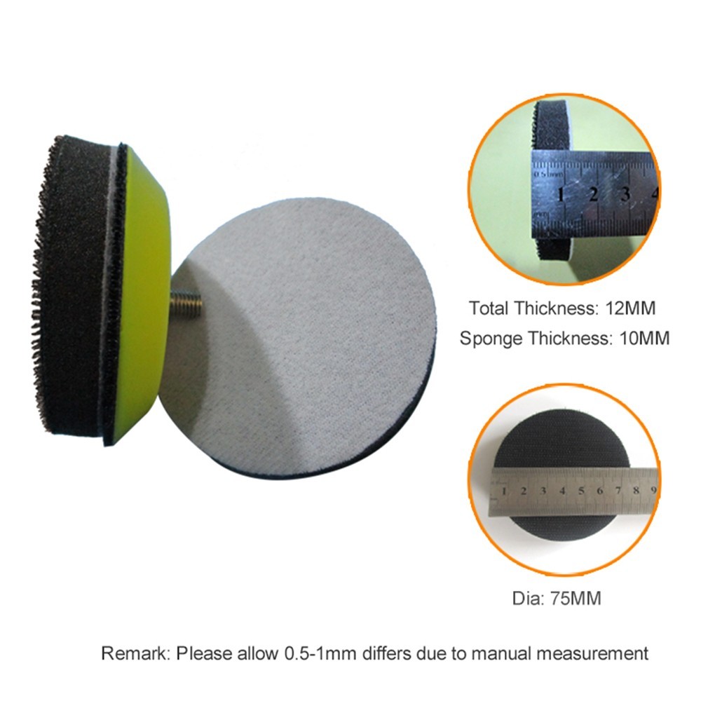 2PCS 3inch 75mm Soft Interface Pad Hook And-Loop Sanding Discs Power Tools Parts