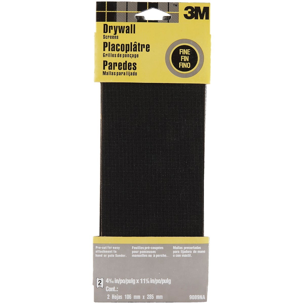 3M 4-3/16 In. x 11-1/4 In. Sanding Screen, Fine (2-Pack) 9089NA 3M 9089NA