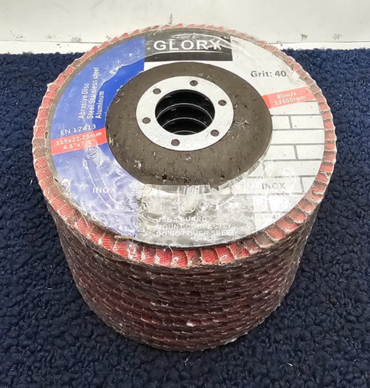 (QTY 10) GLORY EN12413: 4.5″ x 7/8″ Grit 40 Stainless Steel INOX Sanding Disc