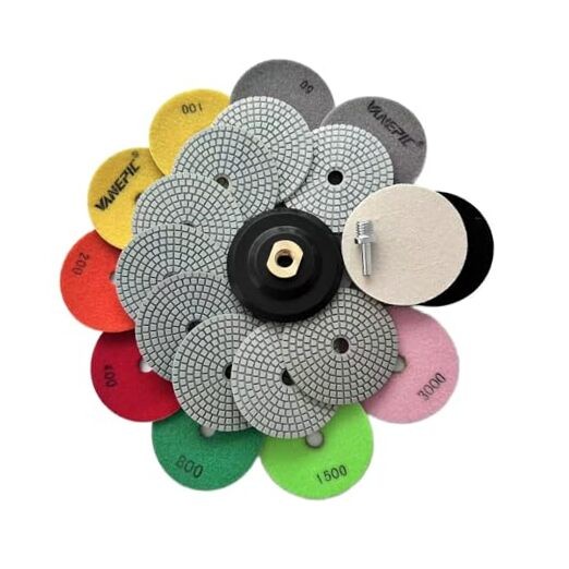 4 Inch Diamond Polishing Pads Marble polishing kit 50-3000 Wet/Dry Set 12