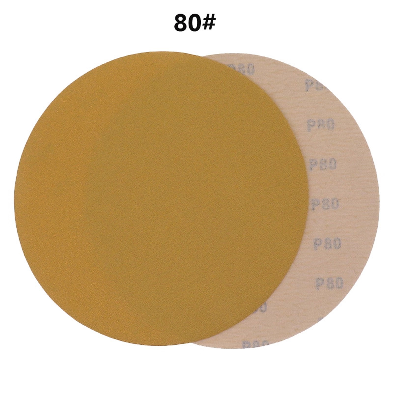 75mm~225mm Dry Sanding Discs 3~9 inch Rounded Sandpaper Pads Grit 40~1000 Yellow