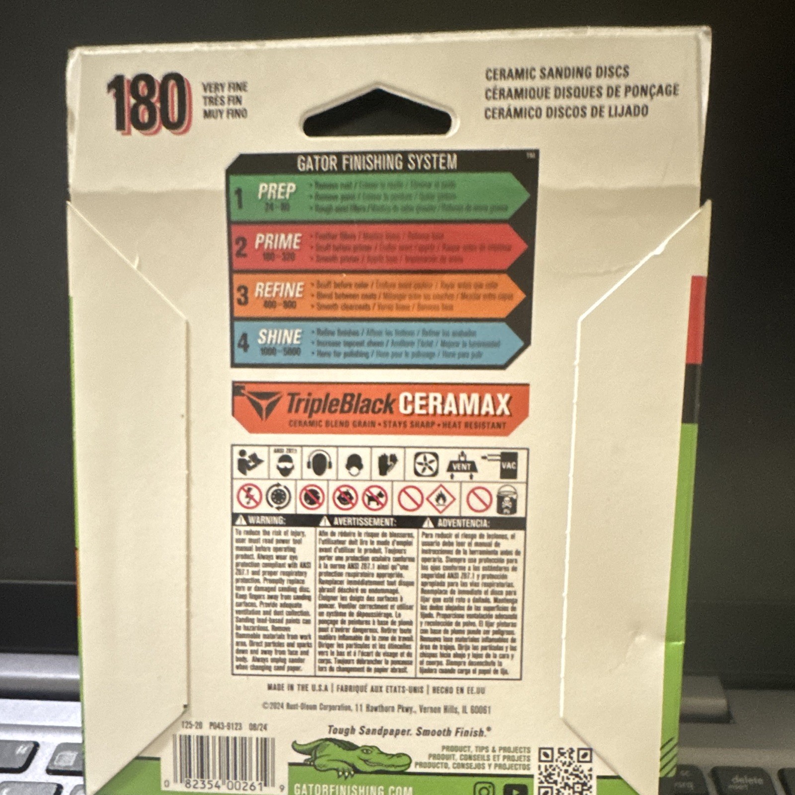 Ceramic Sanding Discs, 180 Very Fine, 5 Inches, 10 Count