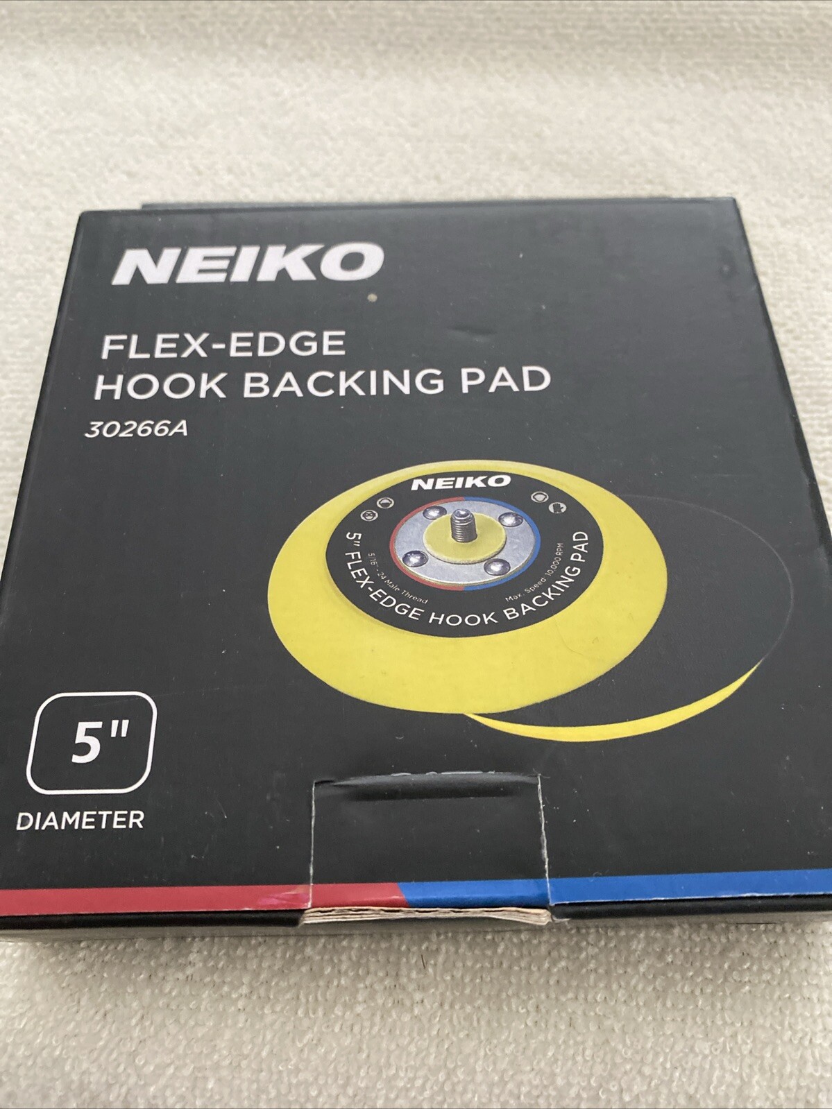 Neiko 30262A 5” Sanding Pad with Vinyl PSA Backing, Arbor with 5/16 – 24 Thread