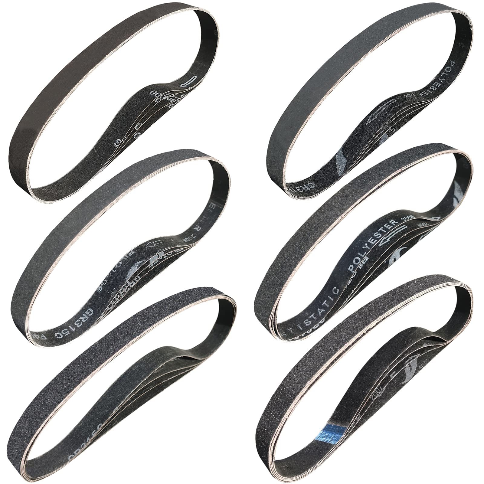 Sackorange 24 Pack 1 x 30 Inch Silicon Carbide Sanding Belts Assorted -120 24…