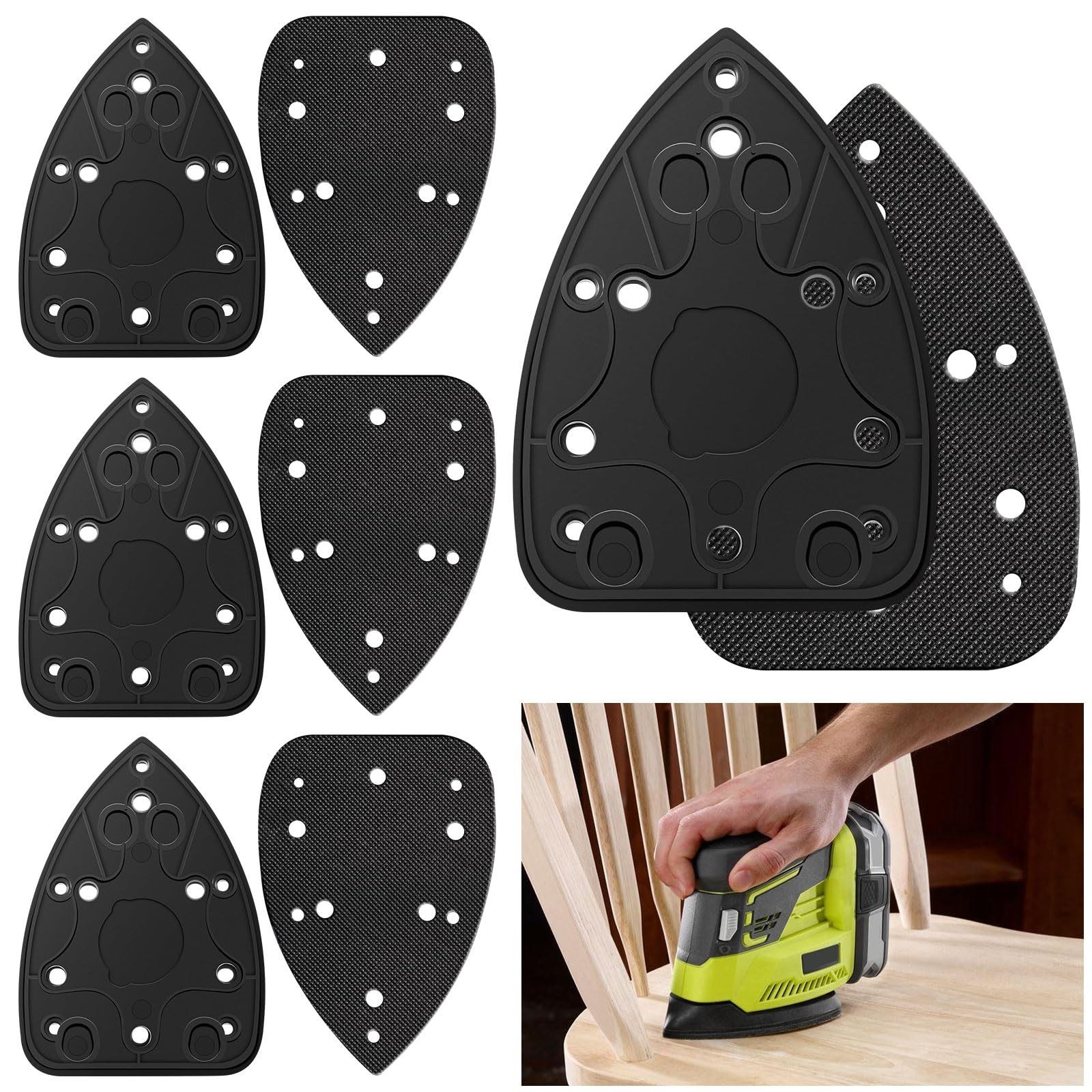 4 Set 039065005001 Mouse Sander Replacement Pads for Ryobi Ridgid Homelite