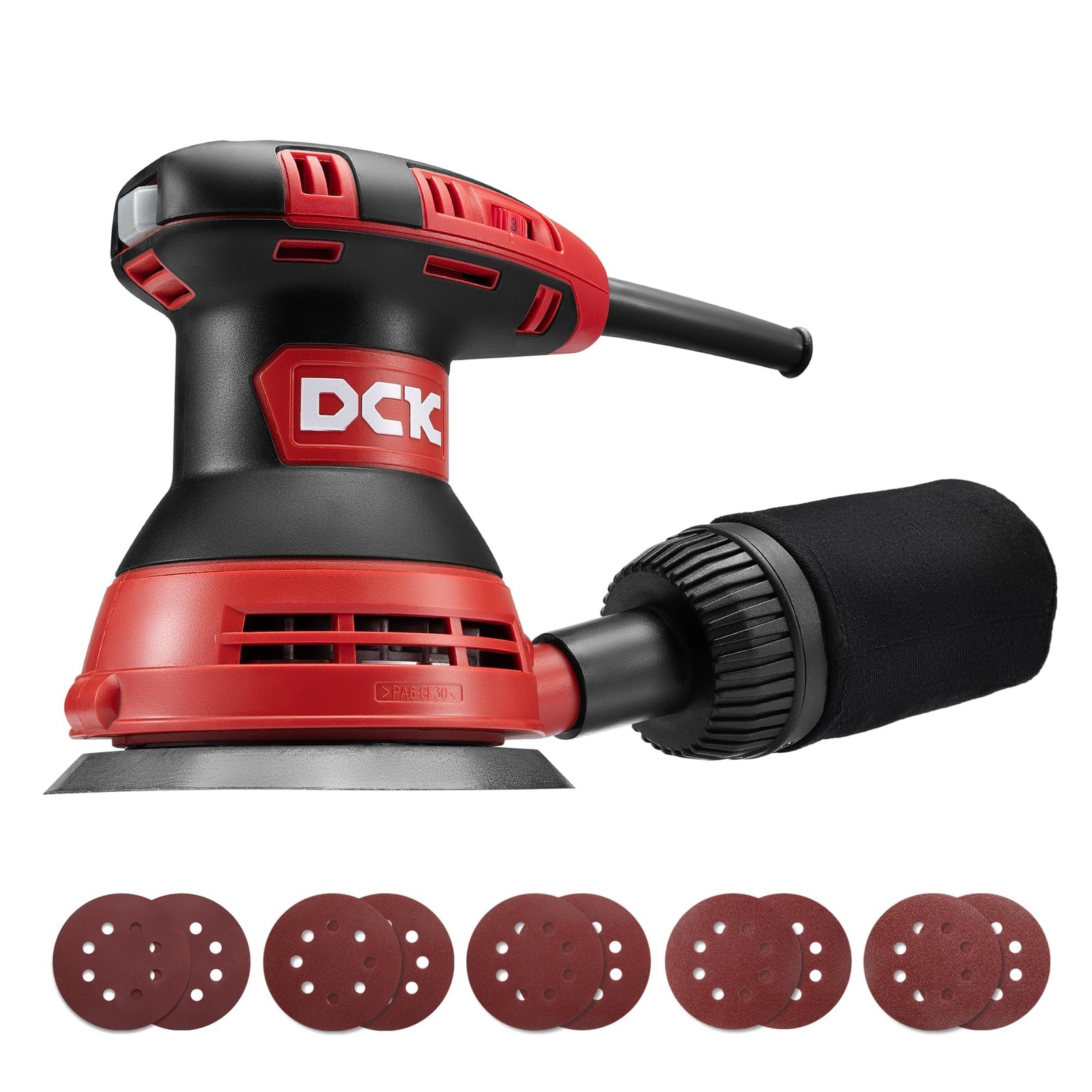 DCK Random Orbital Sander, 3.0 AMP Corded Palm 6 Speeds Max 12,000…